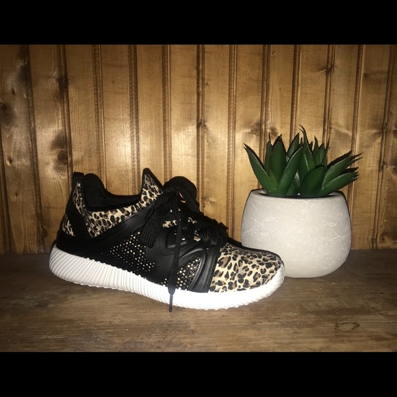 Camel Leopard Canvas Sneakers - Picture 2 of 5